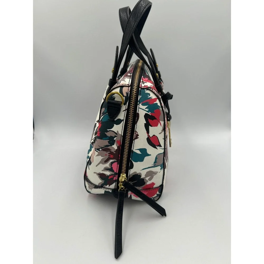 Fossil Sydney Satchel Multicolor Floral Coated Canvas Handbag ZB5486